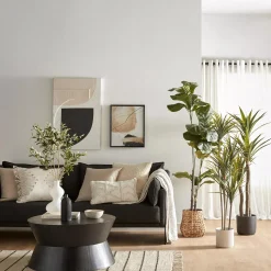 Artificial Exotic Floor Plant in White Pot