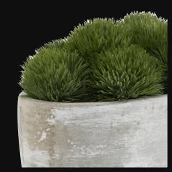 Artificial Moss in Cement Pot