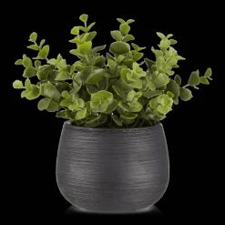 Artificial Plant in Striped Pot