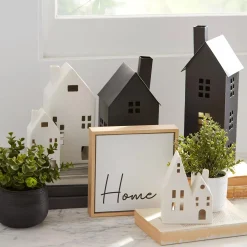 Artificial Plant in Striped Pot