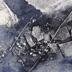 Beige & Blue Cluster Oil Painting