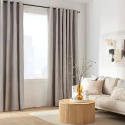 Beige Chambray Blackout Curtain