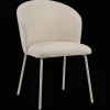 Beige Fabric and Metal Dining Chair