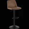 Beige Faux Leather and Metal Bar Stool