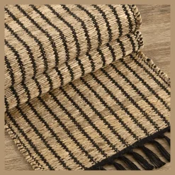 Black & Natural Table Runner