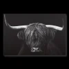 Black & White Highland Cow Printed Canvas