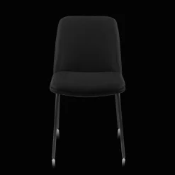 Black Fabric and Metal Dining Chair
