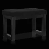 Black Fabric and Wood Bench
