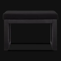 Black Fabric and Wood Bench