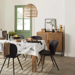 Black Faux Leather and Black Metal Chair