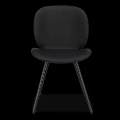 Black Faux Leather and Black Metal Chair