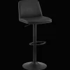 Black Faux Leather and Metal Bar Stool