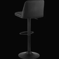 Black Faux Leather and Metal Bar Stool