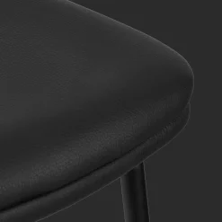 Black Faux Leather and Metal Dining Chair