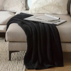 Black Lonny Woven Throw