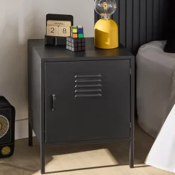 Black Metal Locker Side Table