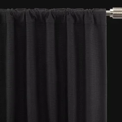 Black Ortega Blackout Back-Tab Curtain
