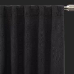 Black Ortega Blackout Back-Tab Curtain