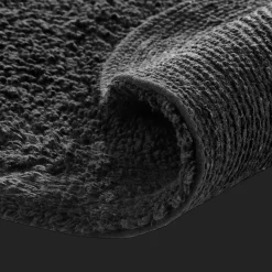 Black Oval Tufted Bath Mat