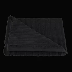 Black Ribbed Bath Towel