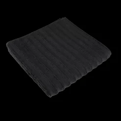 Black Ribbed Bath Towel
