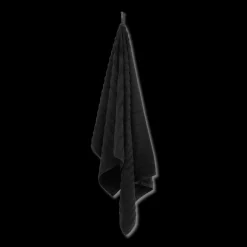 Black Ribbed Bath Towel