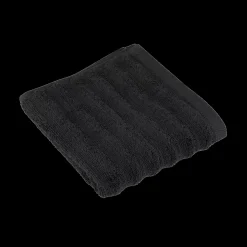 Black Ribbed Hand Towel