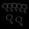 Black Set of 7 Metal Clip Rings