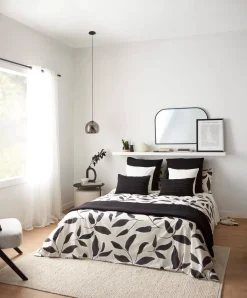 Black Side Table with Ottoman