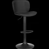 Black Textured Faux Leather & Metal Adjustable Bar Stool