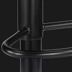 Black Textured Faux Leather & Metal Adjustable Bar Stool