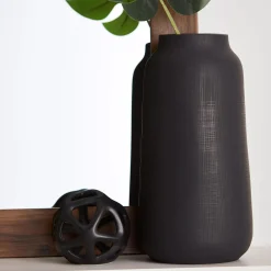 Black Textured Vase