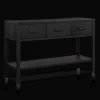 Black Veneer 3-Drawer Console