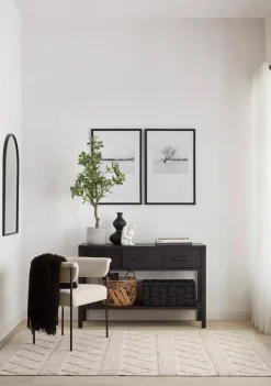 Black Veneer 3-Drawer Console