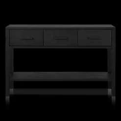 Black Veneer 3-Drawer Console