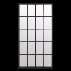 Black Windowpane Mirror