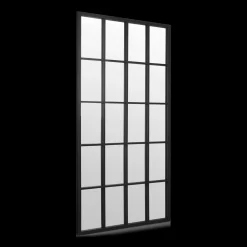 Black Windowpane Mirror