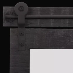 Black Wood Rail Mirror