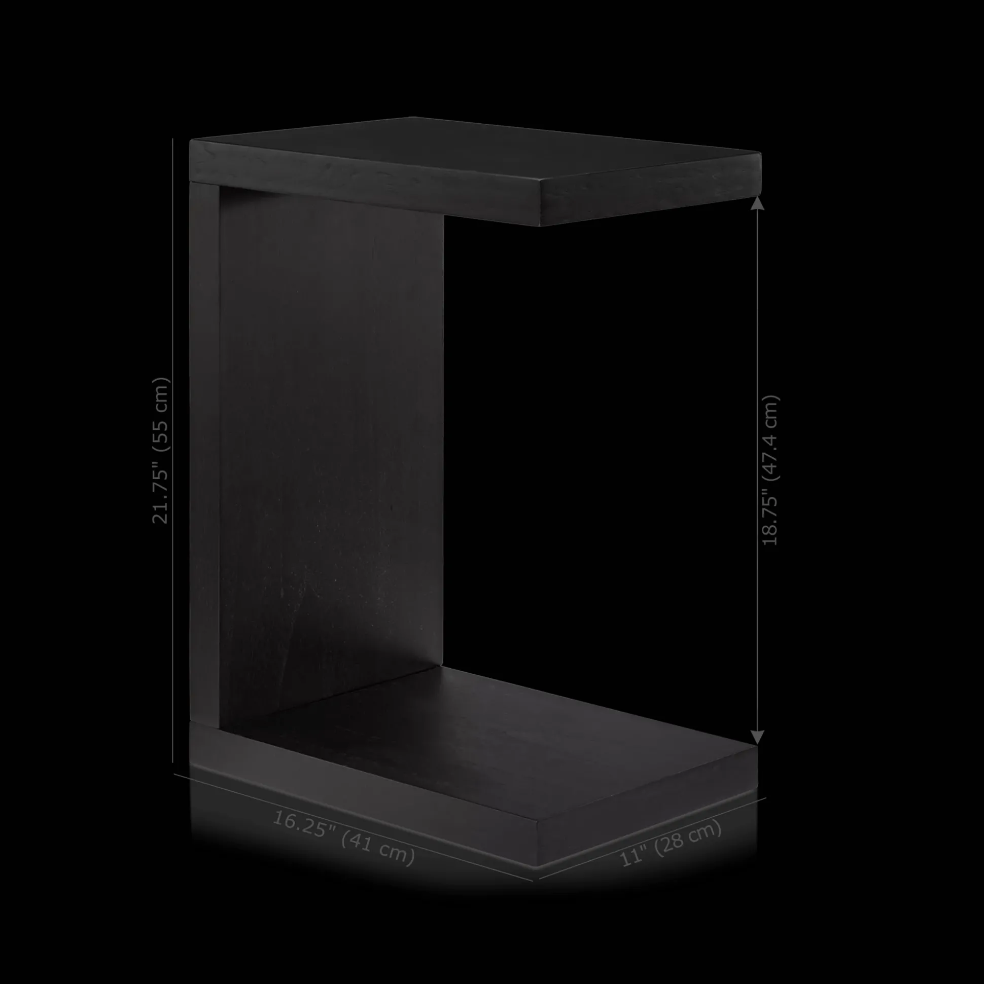 Black Wood Side Table