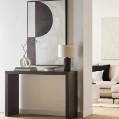 Black Wood Veneer Console Table
