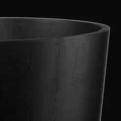 Black Wood Waste Bin