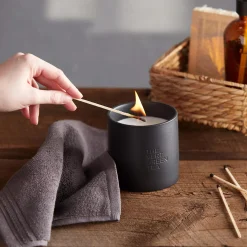 Bouclair Green Tea Candle with Wooden Lid