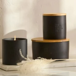 Bouclair Green Tea Candle with Wooden Lid