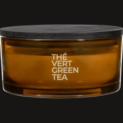 Bouclair Green Tea Candle with Wooden Lid