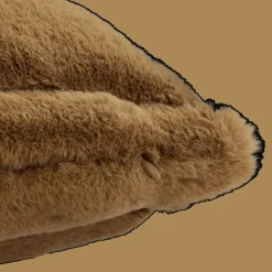 Brown Cougar Faux Fur Throw Pillow