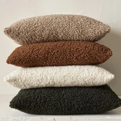 Brown Doodle Boucle Decorative Throw Pillow