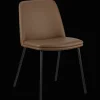 Brown Faux Leather and Metal Dining Chair