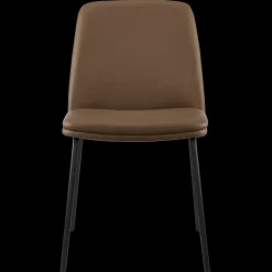 Brown Faux Leather and Metal Dining Chair