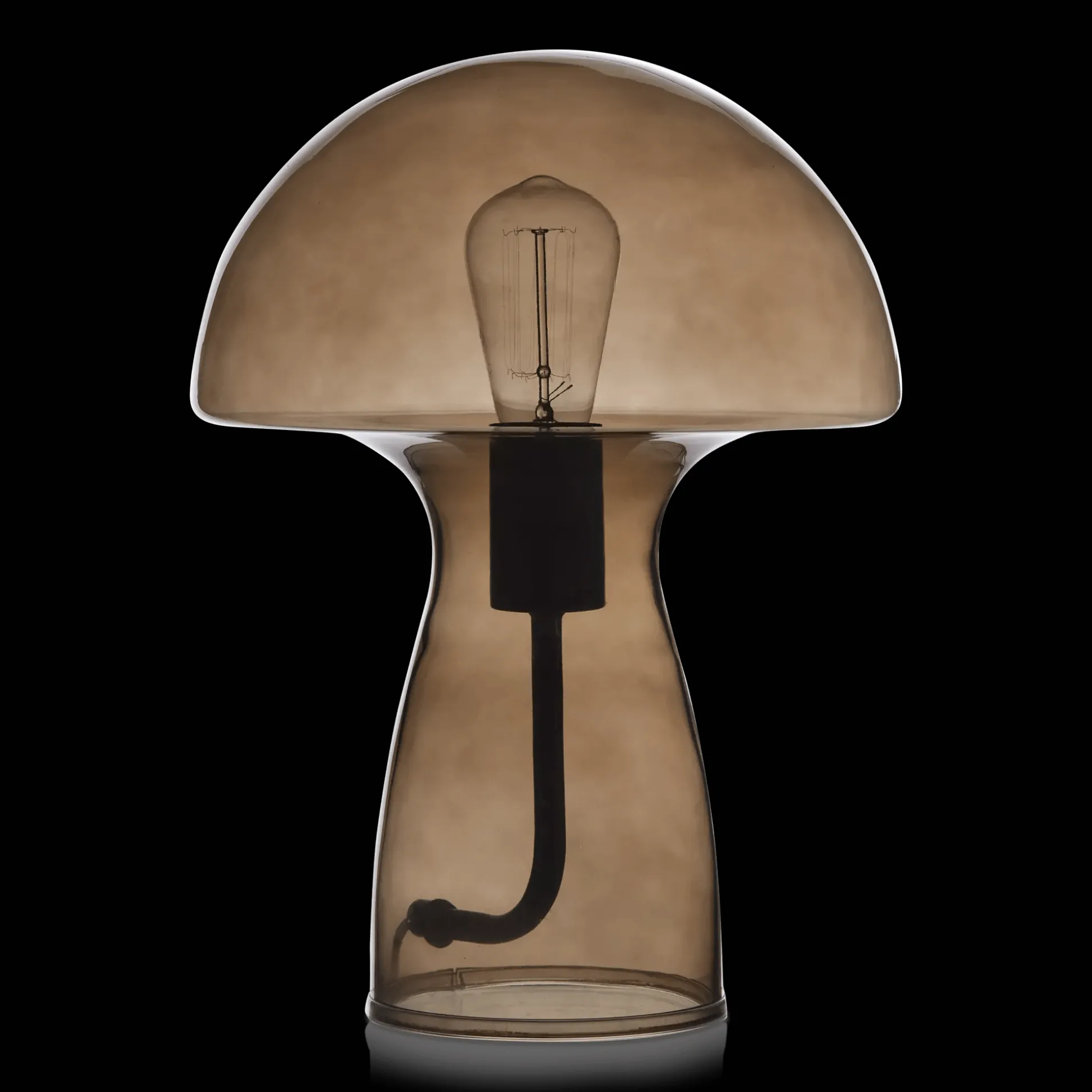 Brown Glass Mushroom Table Lamp