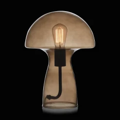 Brown Glass Mushroom Table Lamp